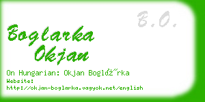 boglarka okjan business card